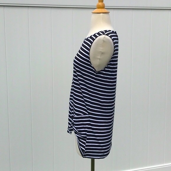 NWT Jones New York Signature Black & White Striped Sleeveless Tunic Top Size Med - Picture 5 of 14